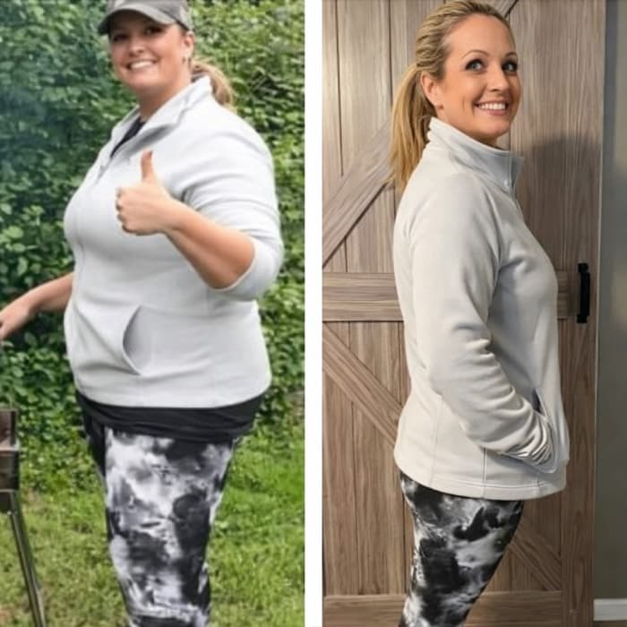 Christina V. before and after transformation