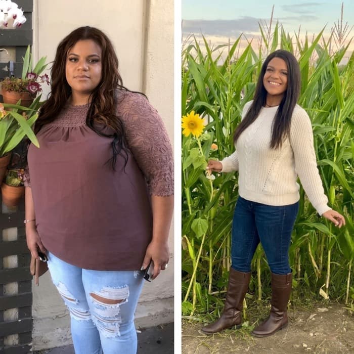 Lauren W. before and after transformation